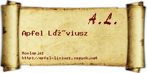 Apfel Líviusz névjegykártya